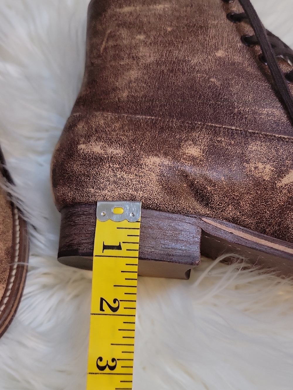 Boxcar Distressed Brown Lace-Up Leather Ankle Boots - Picture 10 of 11